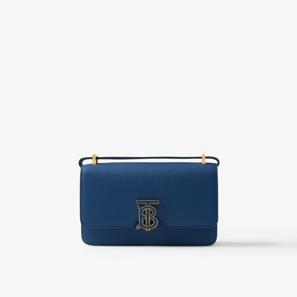 Burberry Grainy Leather Mini TB Bag濃郁海軍藍。