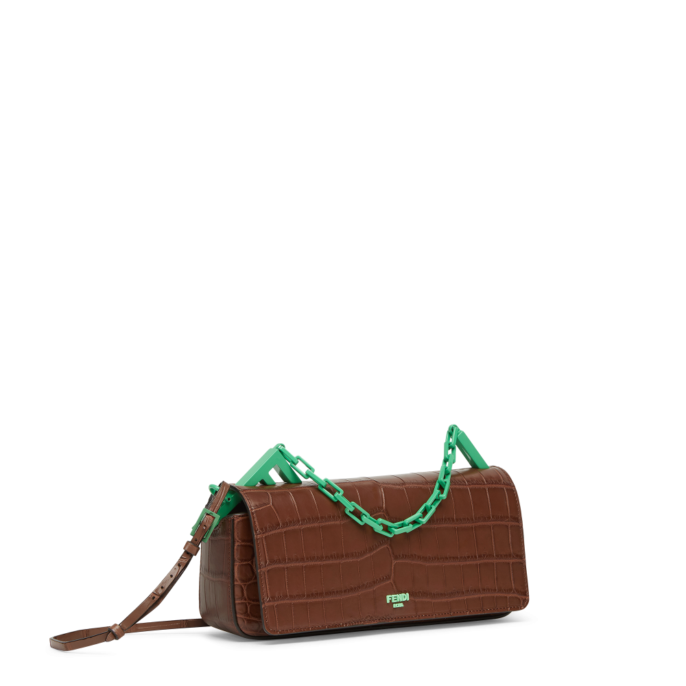 綠色與棕色的撞色設計