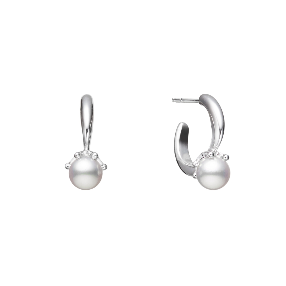 MIKIMOTO Ring Charm Collection 18K白金耳環配以日本Akoya珍珠
