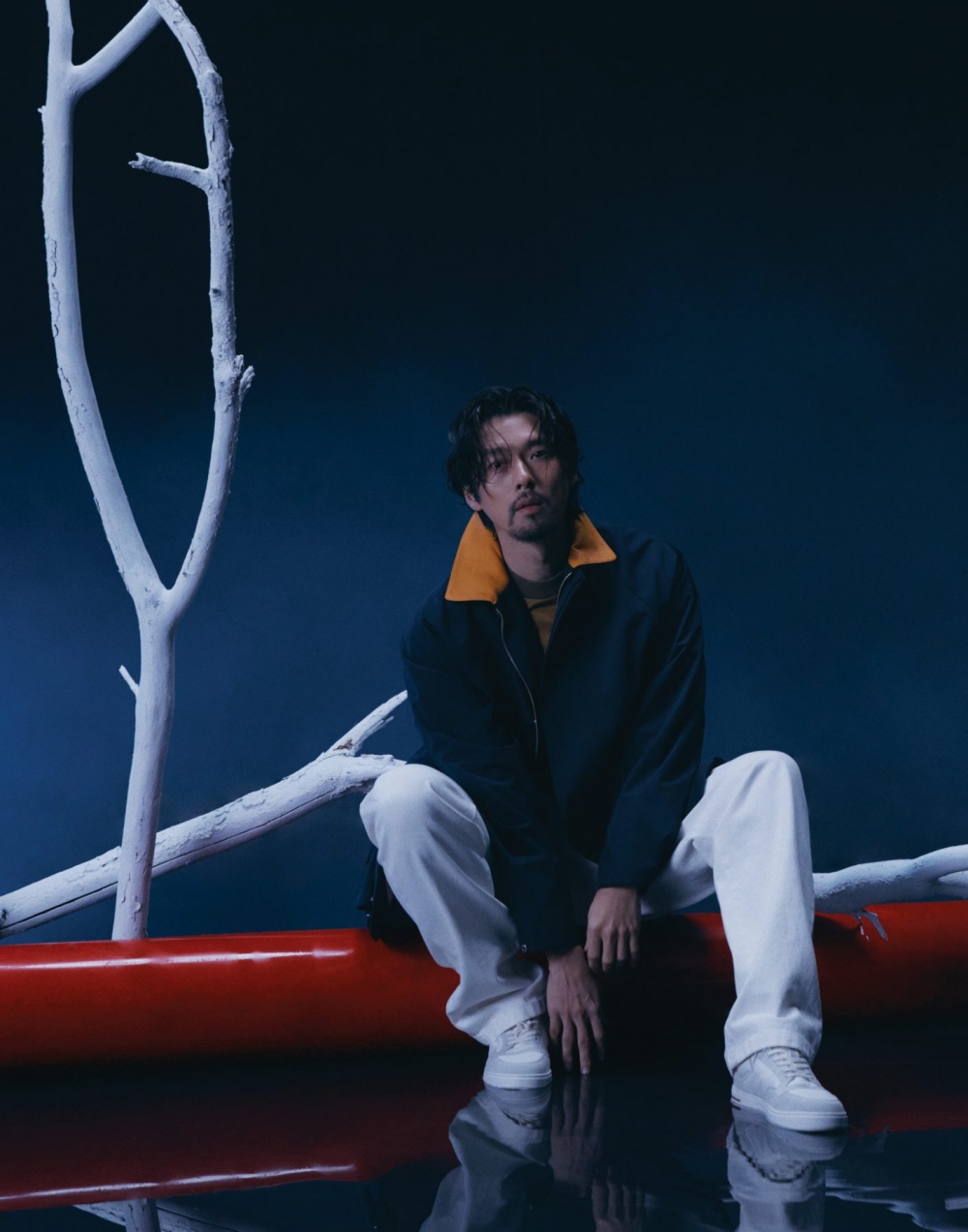 藍色背景看起來相當有藝術感。