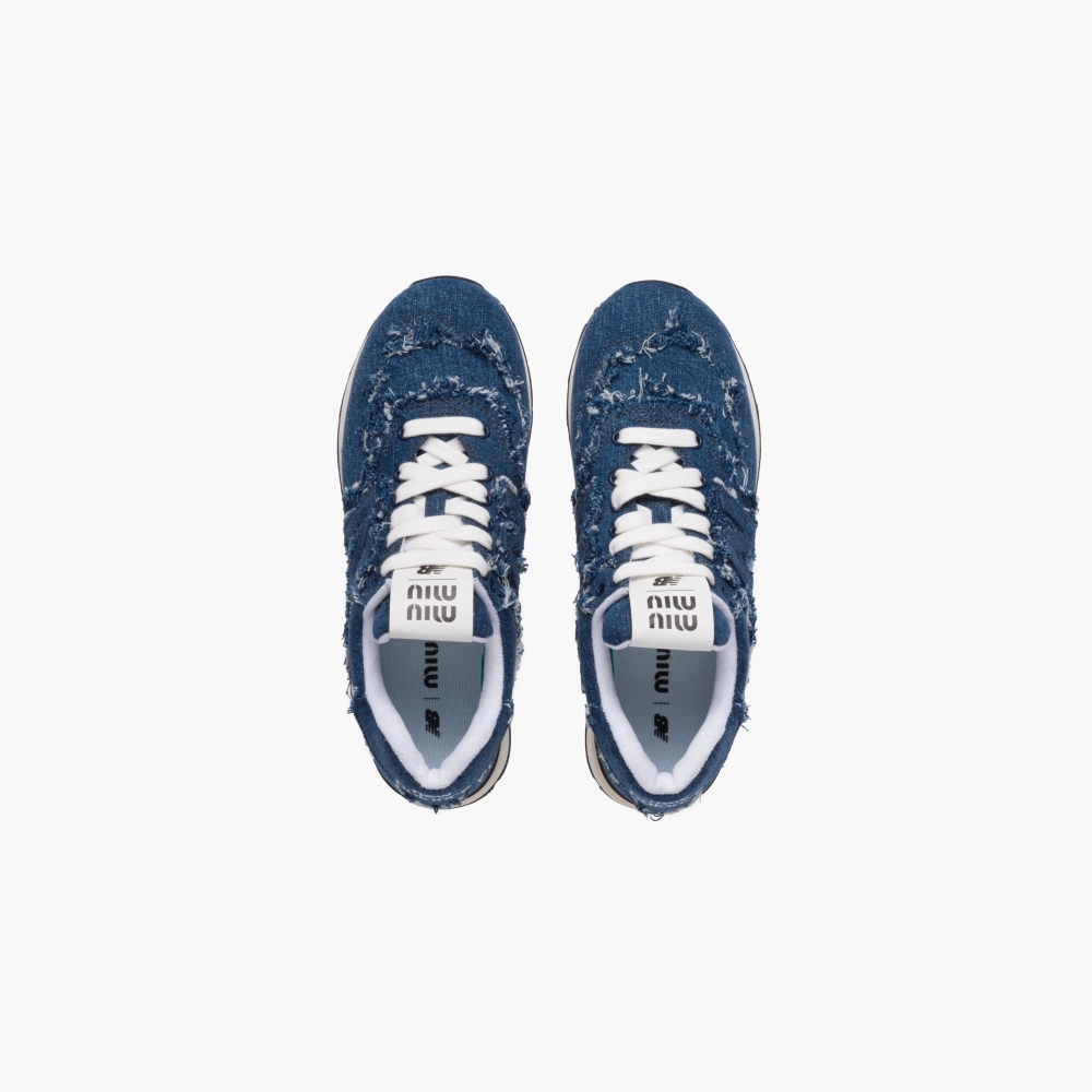 流蘇飾邊藍色色調丹寧布