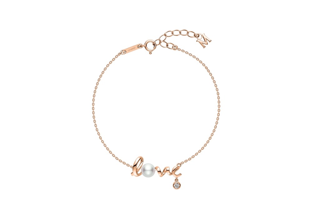MIKIMOTO Love Collection 18K粉紅金手鏈配以日本Akoya珍珠及鑽石