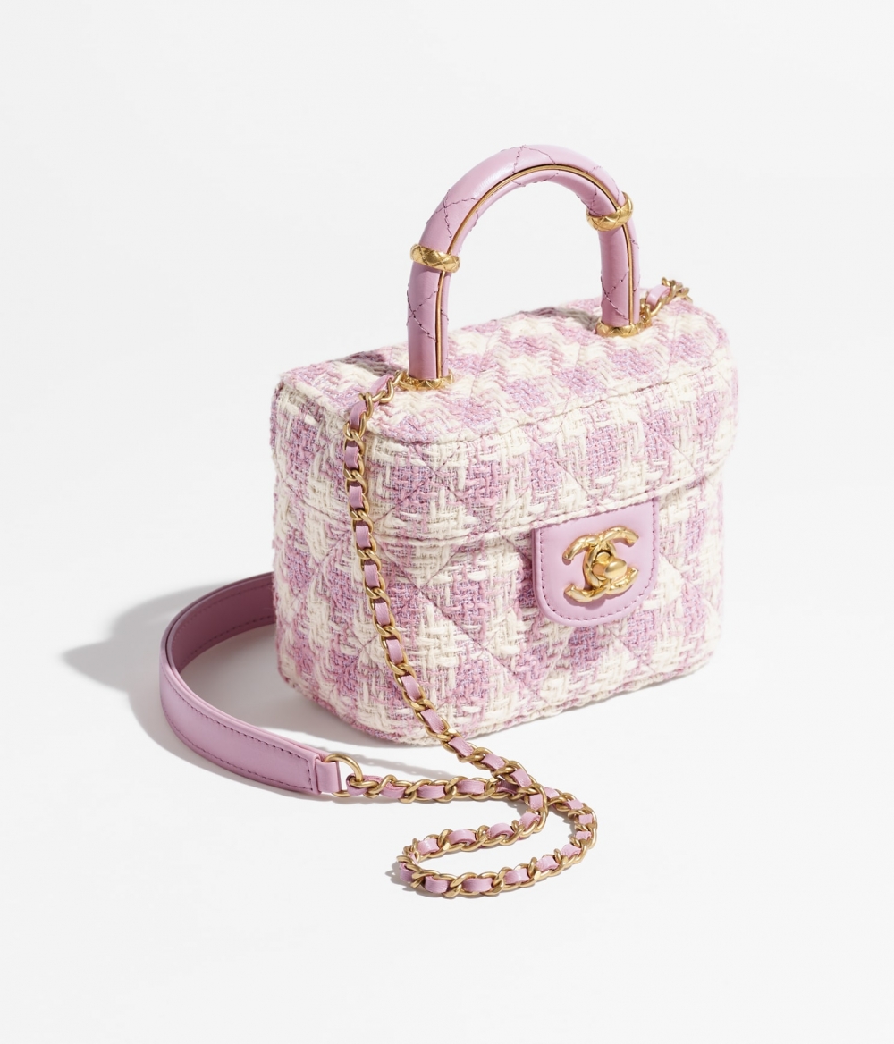 CHANEL粗花呢化妝盒Small Vanity Case粉色款