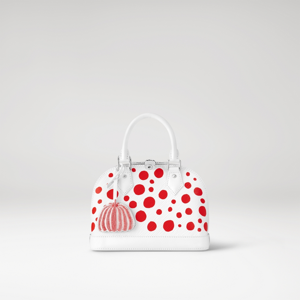 Louis Vuitton x Yayoi Kusama Alma BB in white Epi leather with Infinity Dots Print。