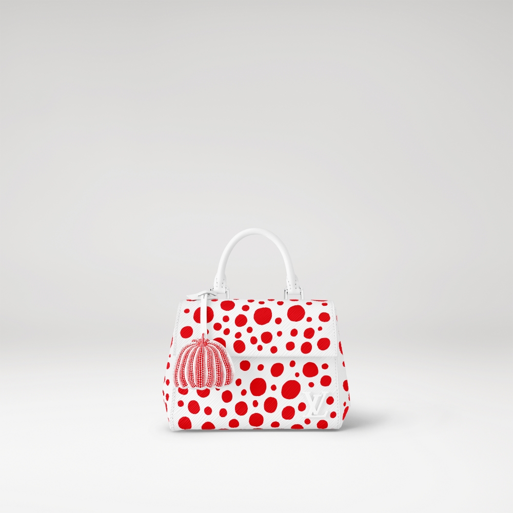 Louis Vuitton x Yayoi Kusama Cluny Mini in White Epi leather with Infinity Dots Print。
