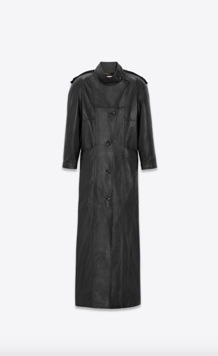 黑色的Long Coat in Lambskin。