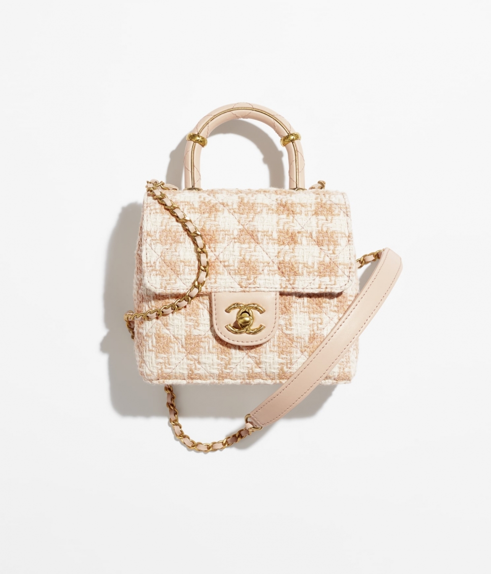 CHANEL Mini Flap Bag粗花呢迷你翻蓋包橘色版