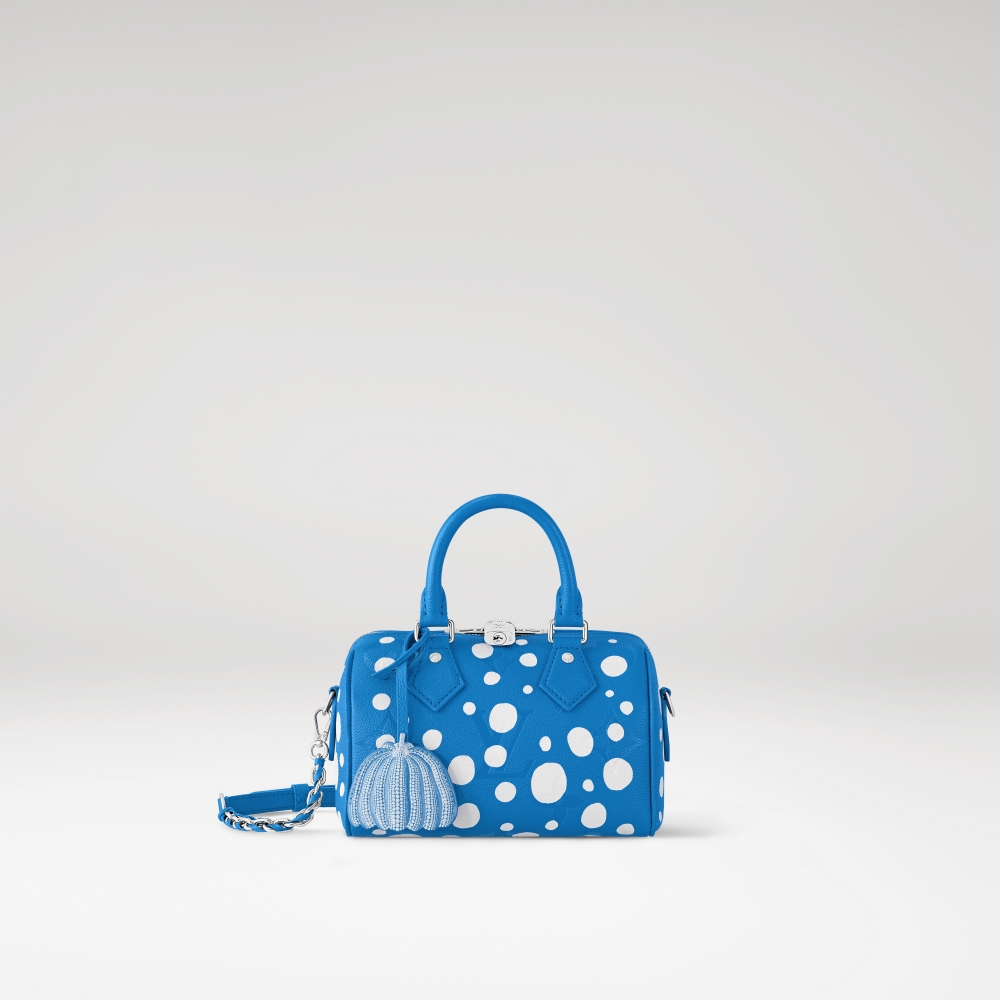 天藍色的Louis Vuitton x Yayoi Kusama Speedy Bandouliére 20手袋。
