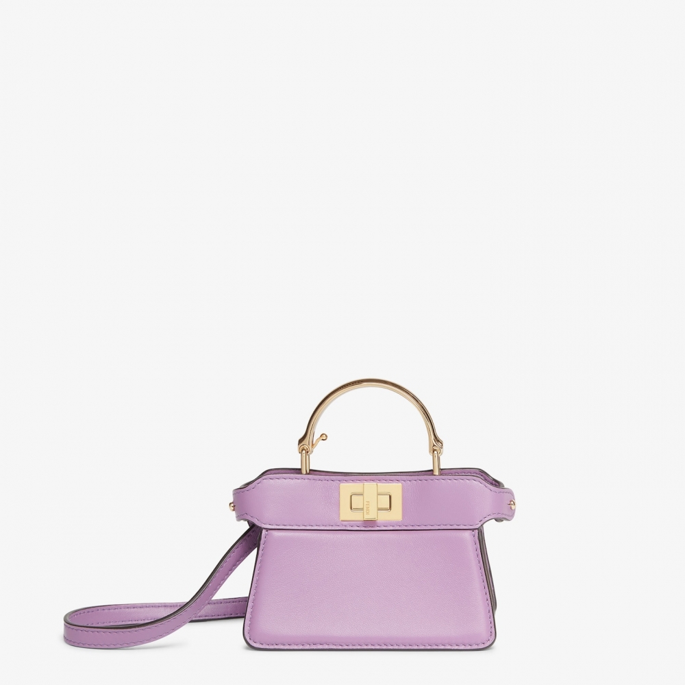 FENDI Nano Peekaboo Maxi Handle-紫色。