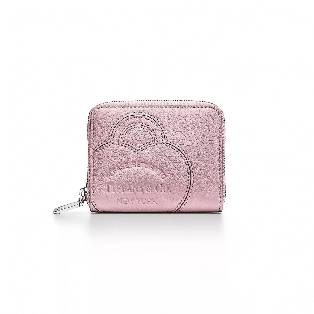 水晶粉紅色的Return to Tiffany® Small Zip Wallet。