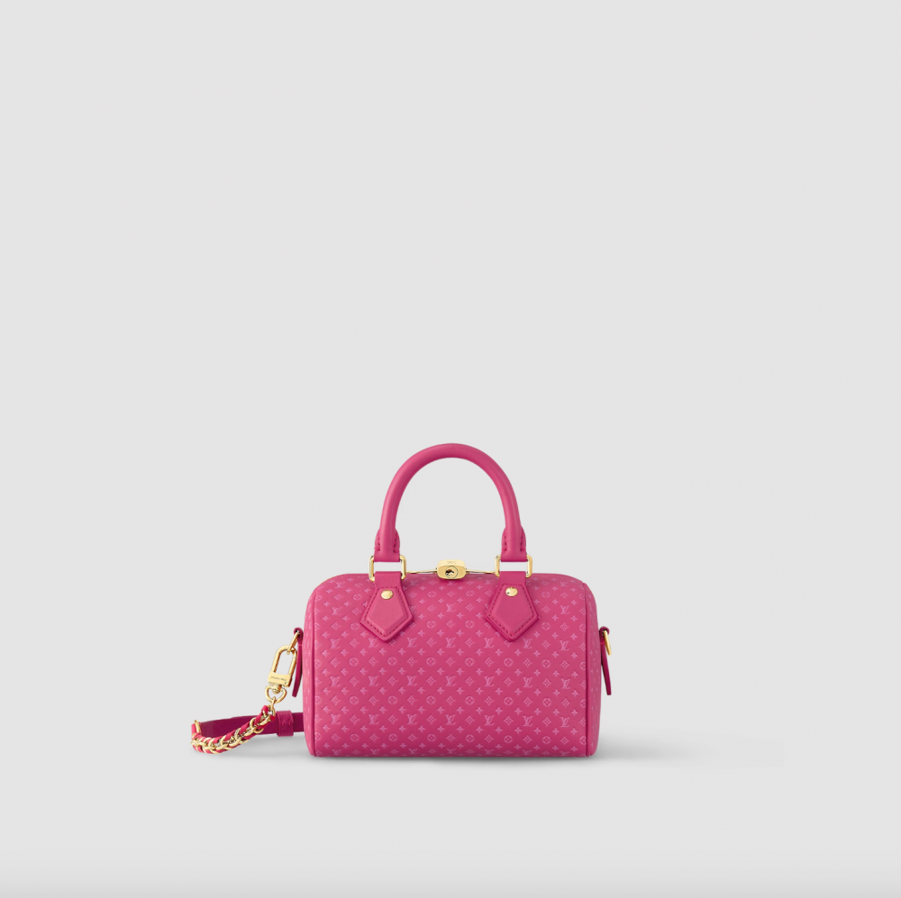 粉紅色的Speedy Bandoulière 20。