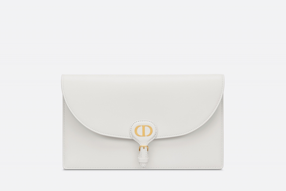 Dior Bobby手拿包白色光滑皮革