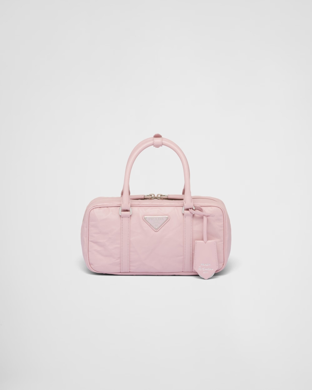 Small Antique Nappa Leather Top Handle Bag-Alabaster Pink