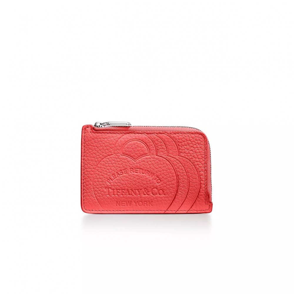 木槿紅色的Return to Tiffany® Zip Card Case。
