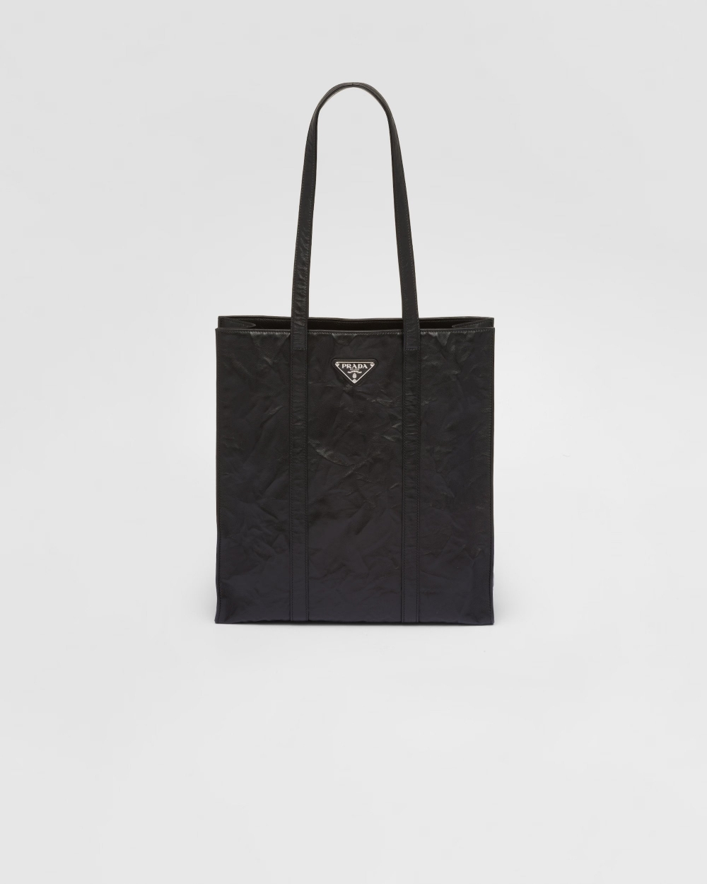 Small Antique Nappa Leather Tote-Black