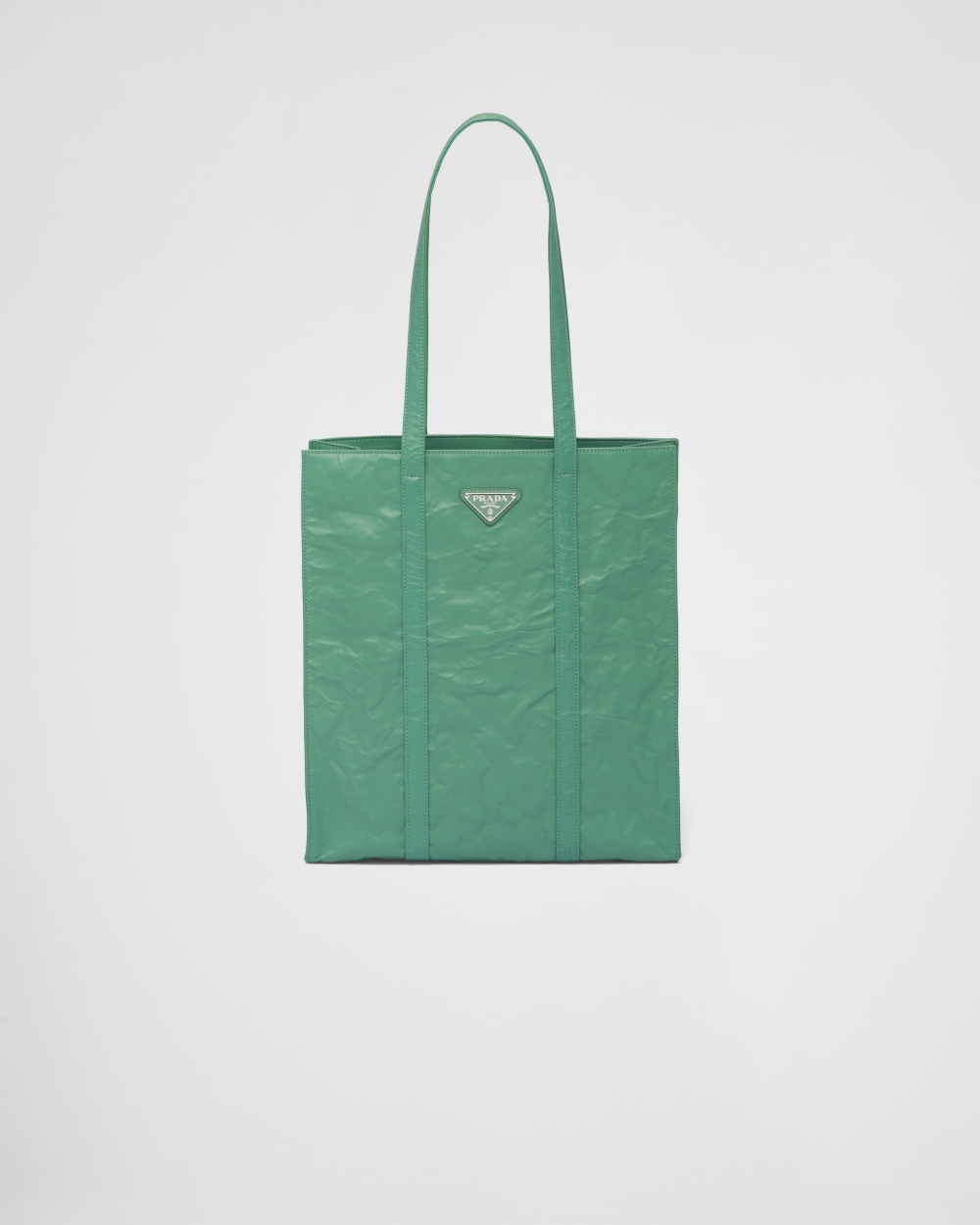 Small Antique Nappa Leather Tote-Sage Green
