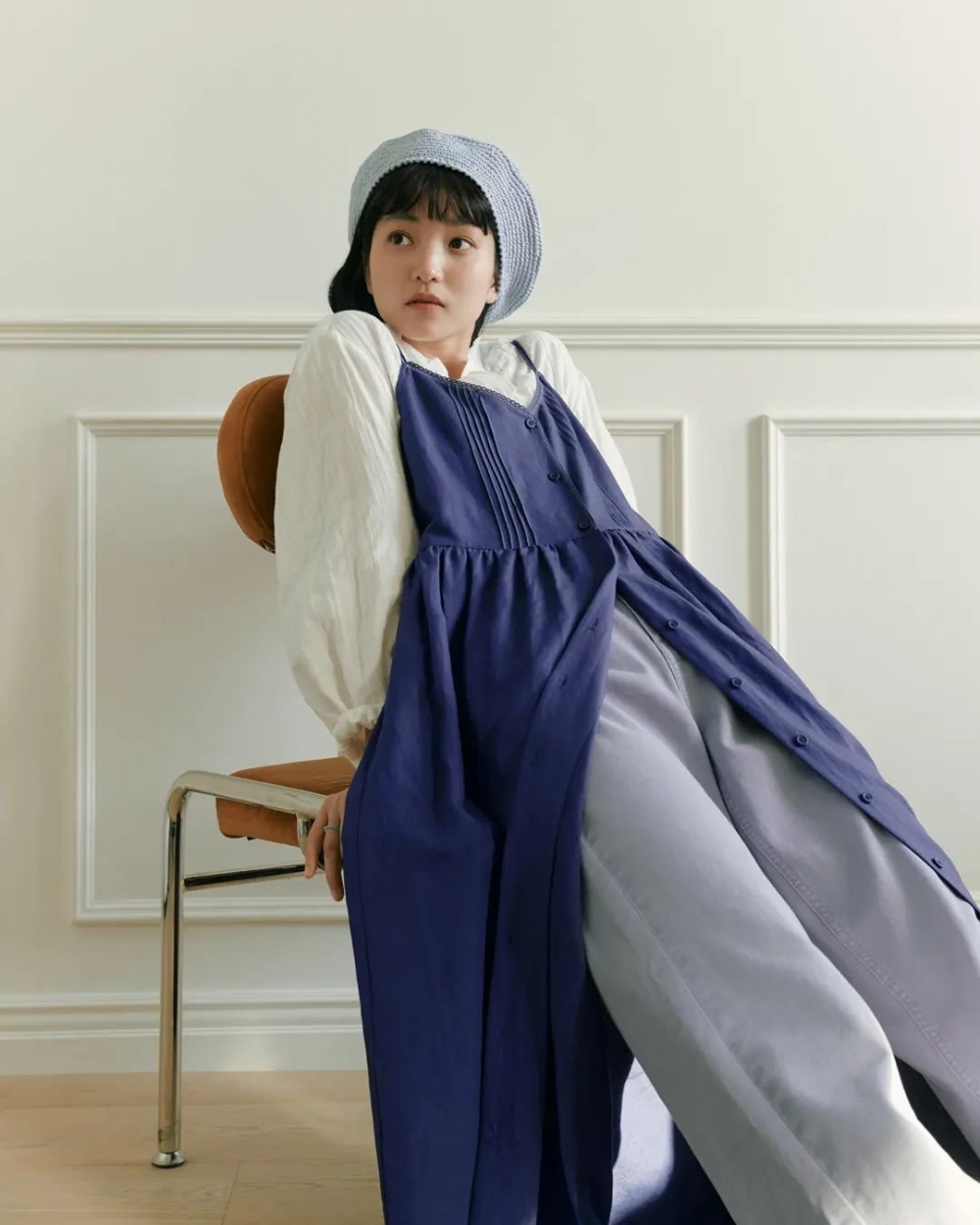 文青感的紫色穿搭。