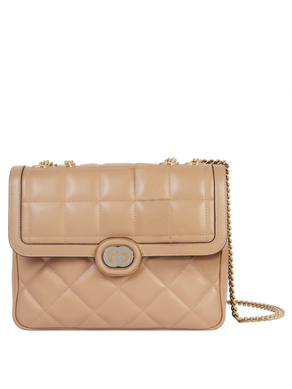 多次在SS23秀場上登場的Gucci Deco Mini Shoulder Bag也推出奶茶色。