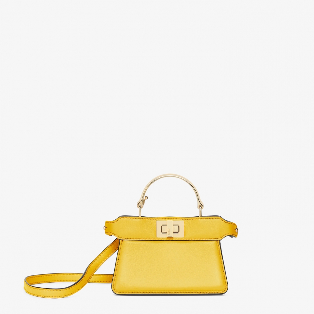 FENDI Nano Peekaboo Maxi Handle-黃色。