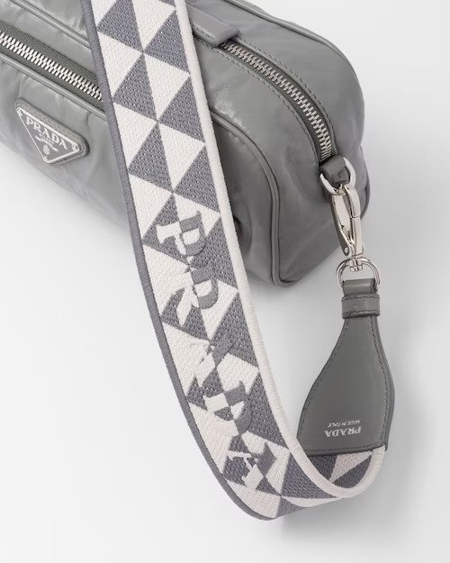 Nappa Antique Leather Multi-Pocket Shoulder Bag-Slate Gray