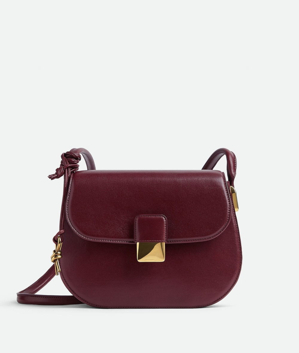 小型Bottega Veneta Desiree Cross-Body Bag酒紅色