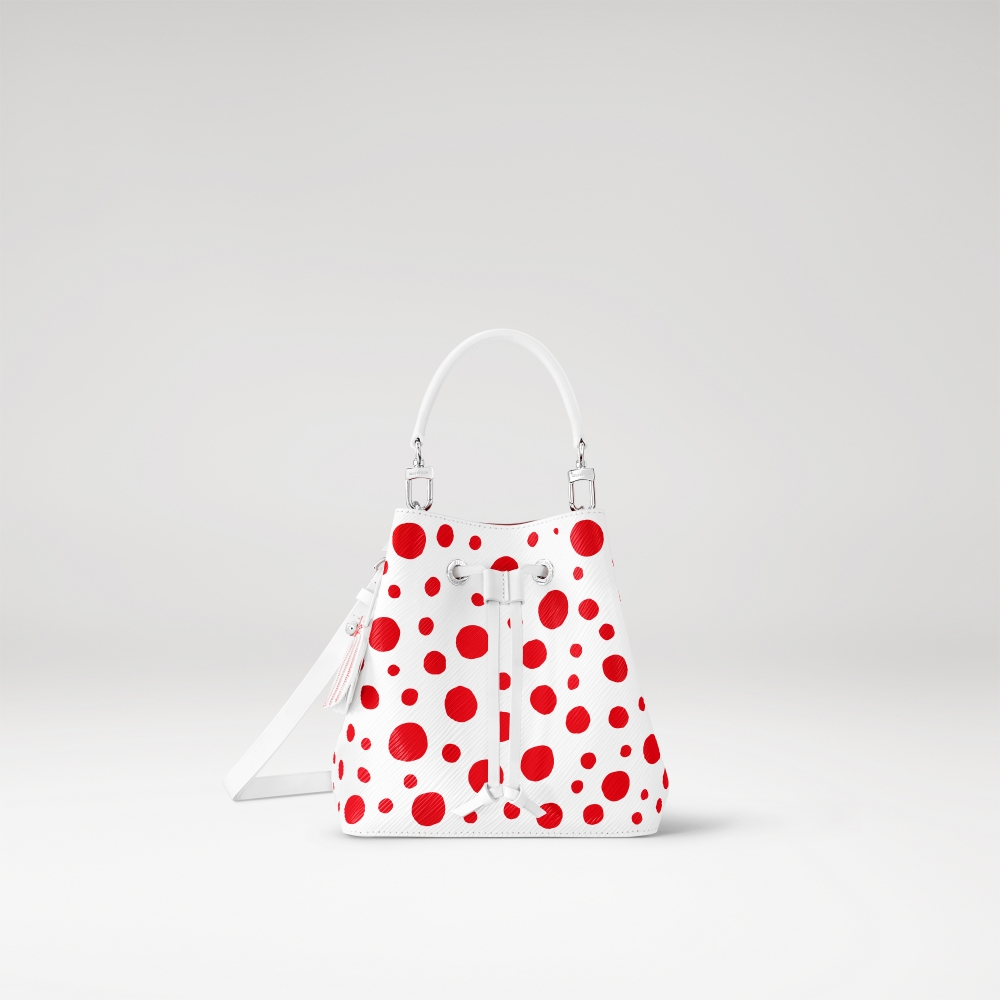 Louis Vuitton x Yayoi Kusama NéoNoé BB in White Epi leather with Infinity Dots Print。