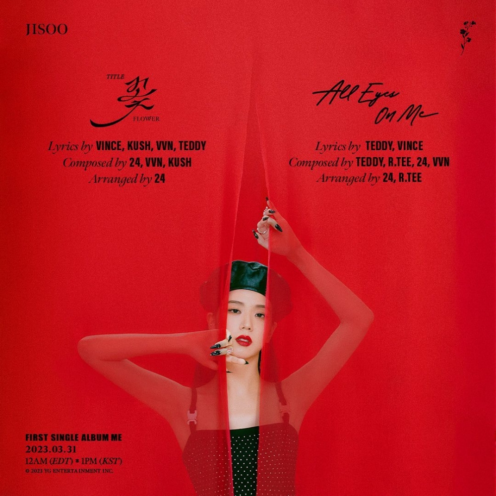 Jisoo全新個人專輯《ME》終於在今日3月31日釋出