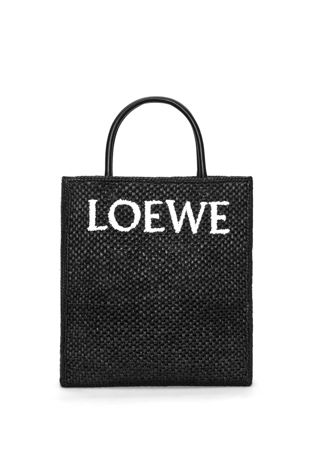 LOEWE Standard A4 Tote Bag in Raffia-Black