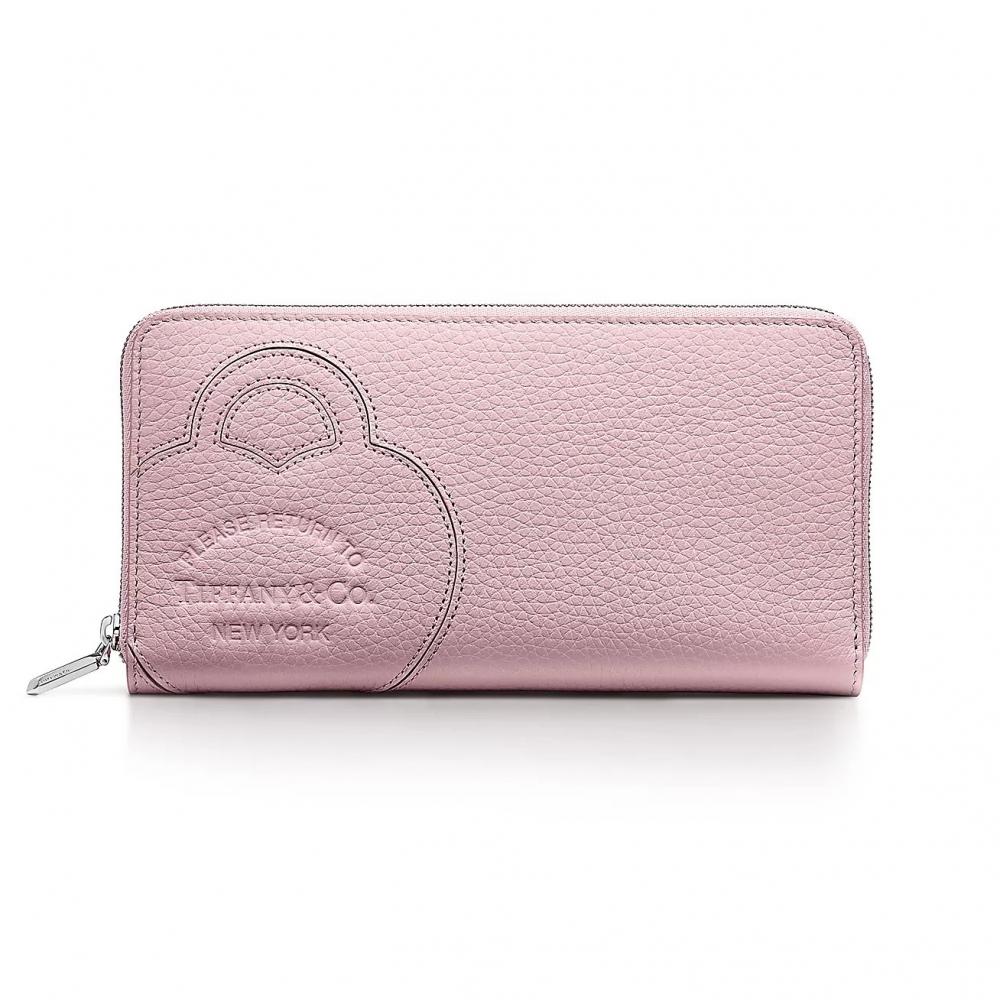 水晶粉紅色的Return to Tiffany® Large Zip Wallet。