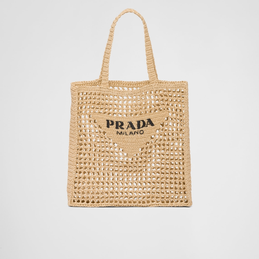 Prada拉菲草手提袋
