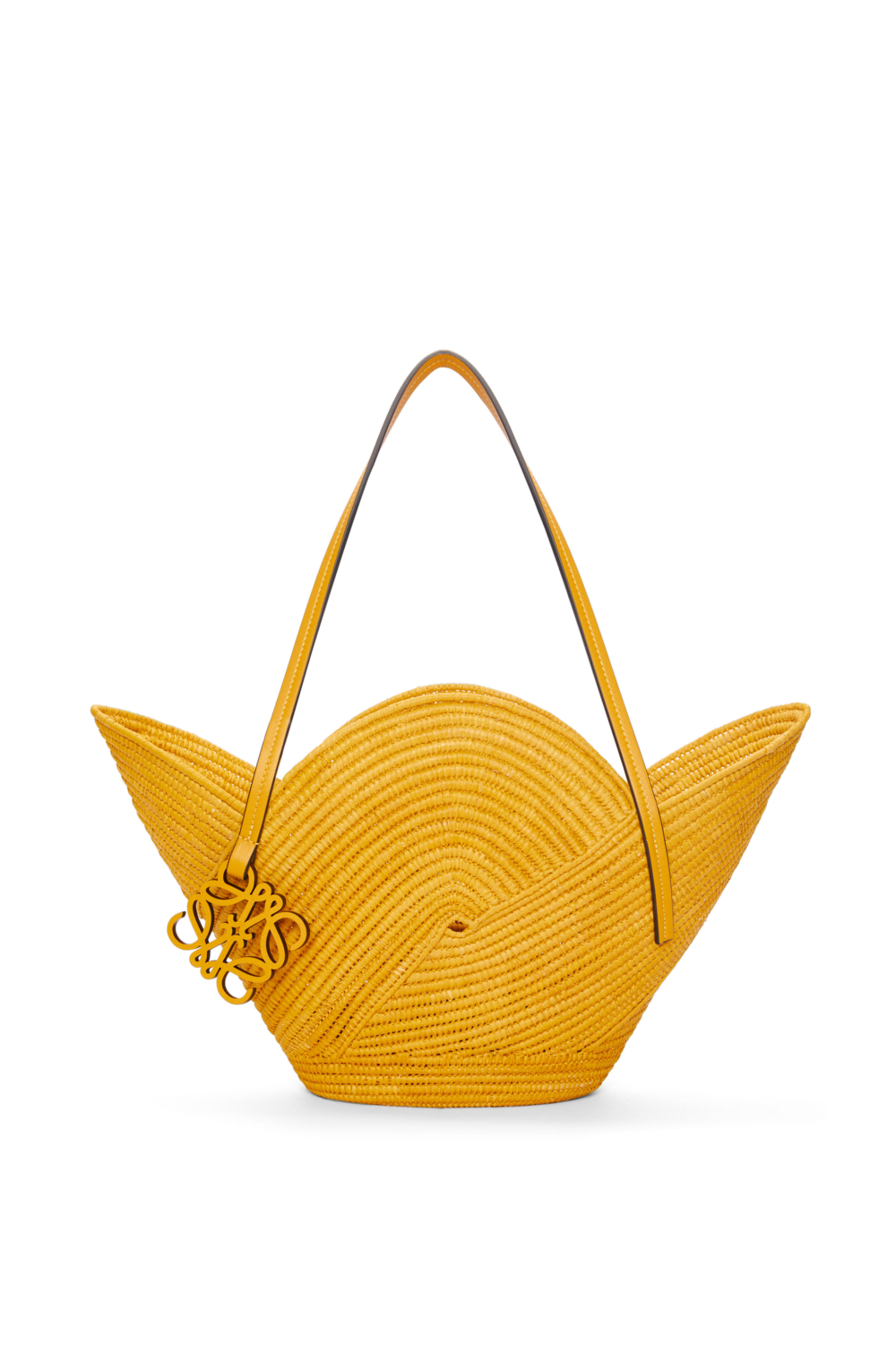 LOEWE拉菲草Petal basket bag赭石色