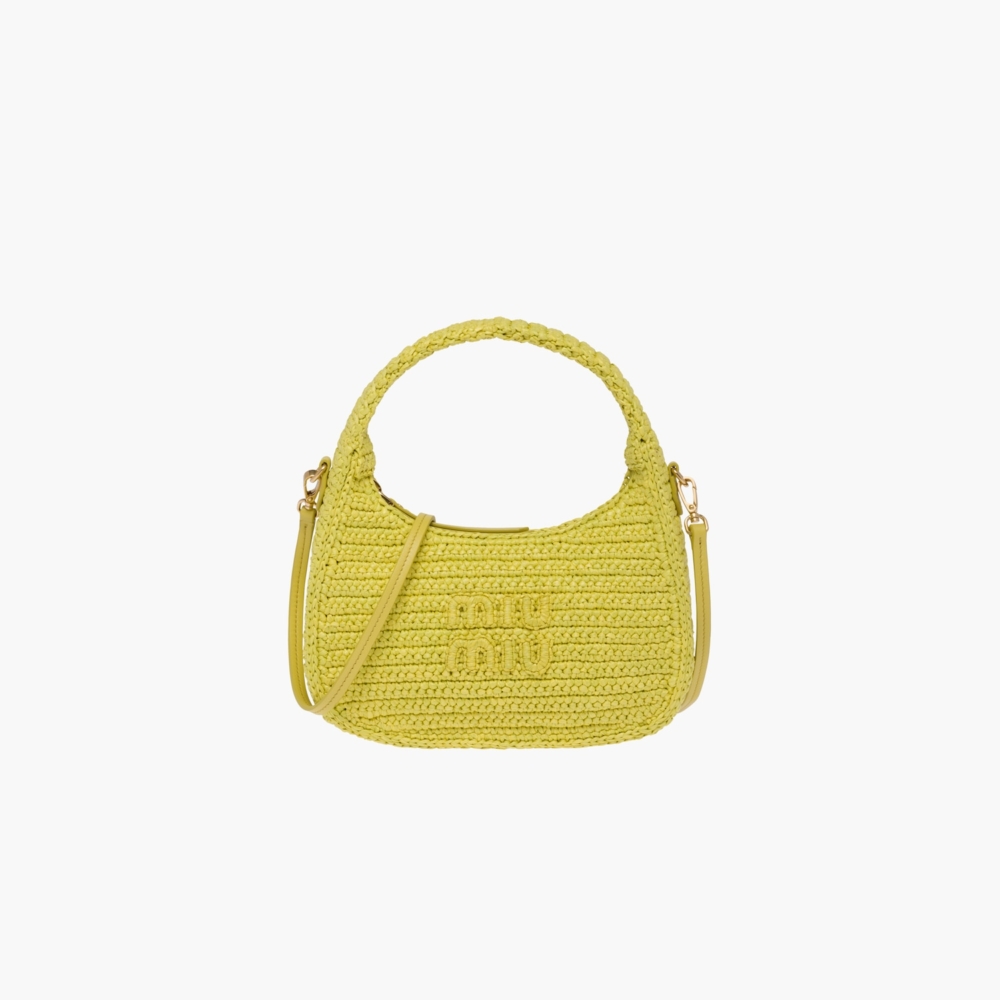 Miu Miu鉤針編織hobo bag柚子黃