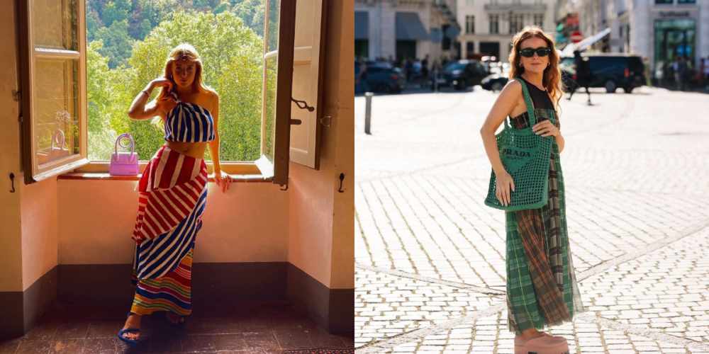 在Rebecca Olivia穿搭中，鮮少會看到低於兩種顏色