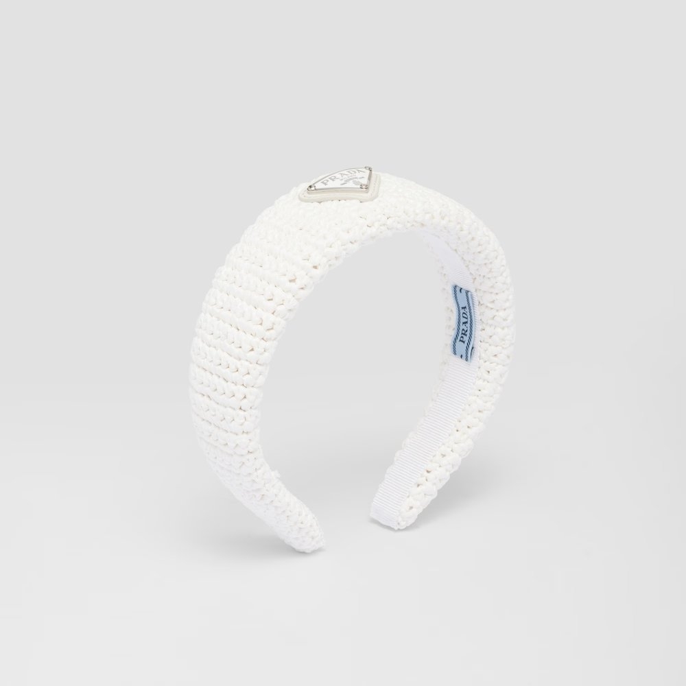 白色的Raffia Headband。