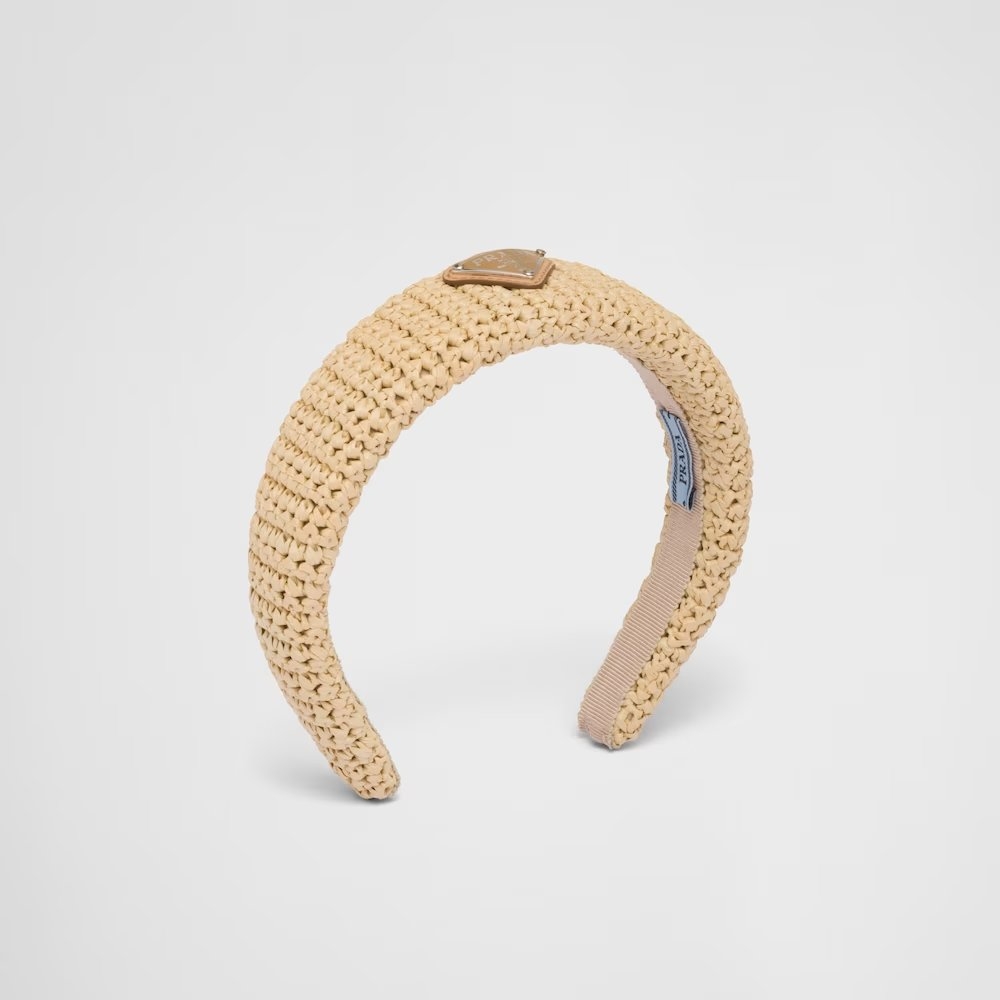 自然色的Raffia Headband。