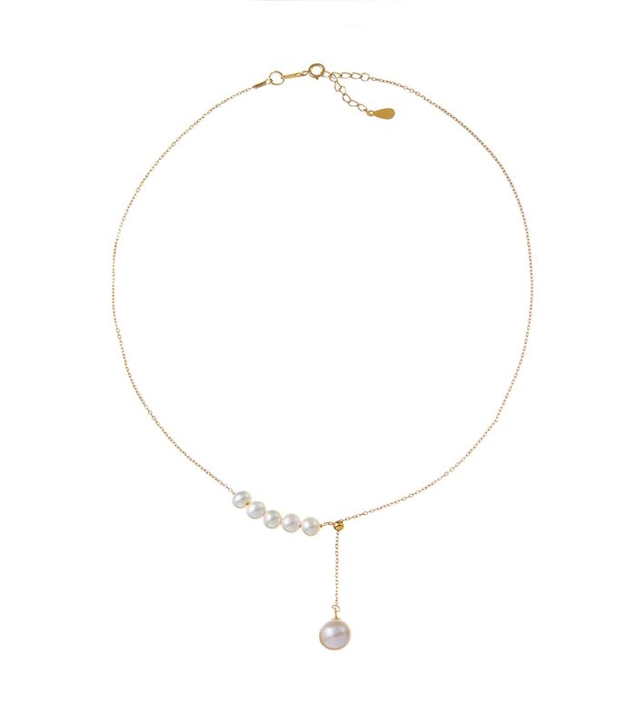 簡約且優雅的CHLOE-Pearl Necklace-Gold。