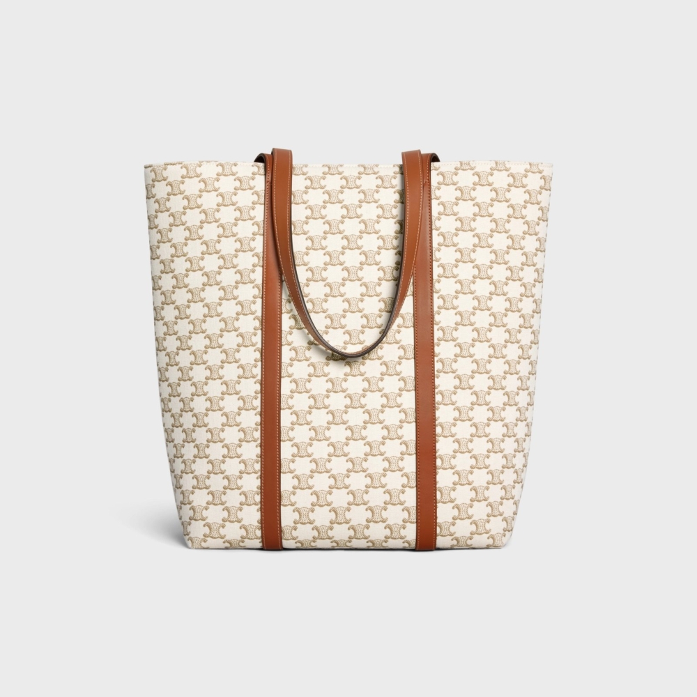 Museum Bag in Textile with Triomphe Canvas Print and Calfskin。