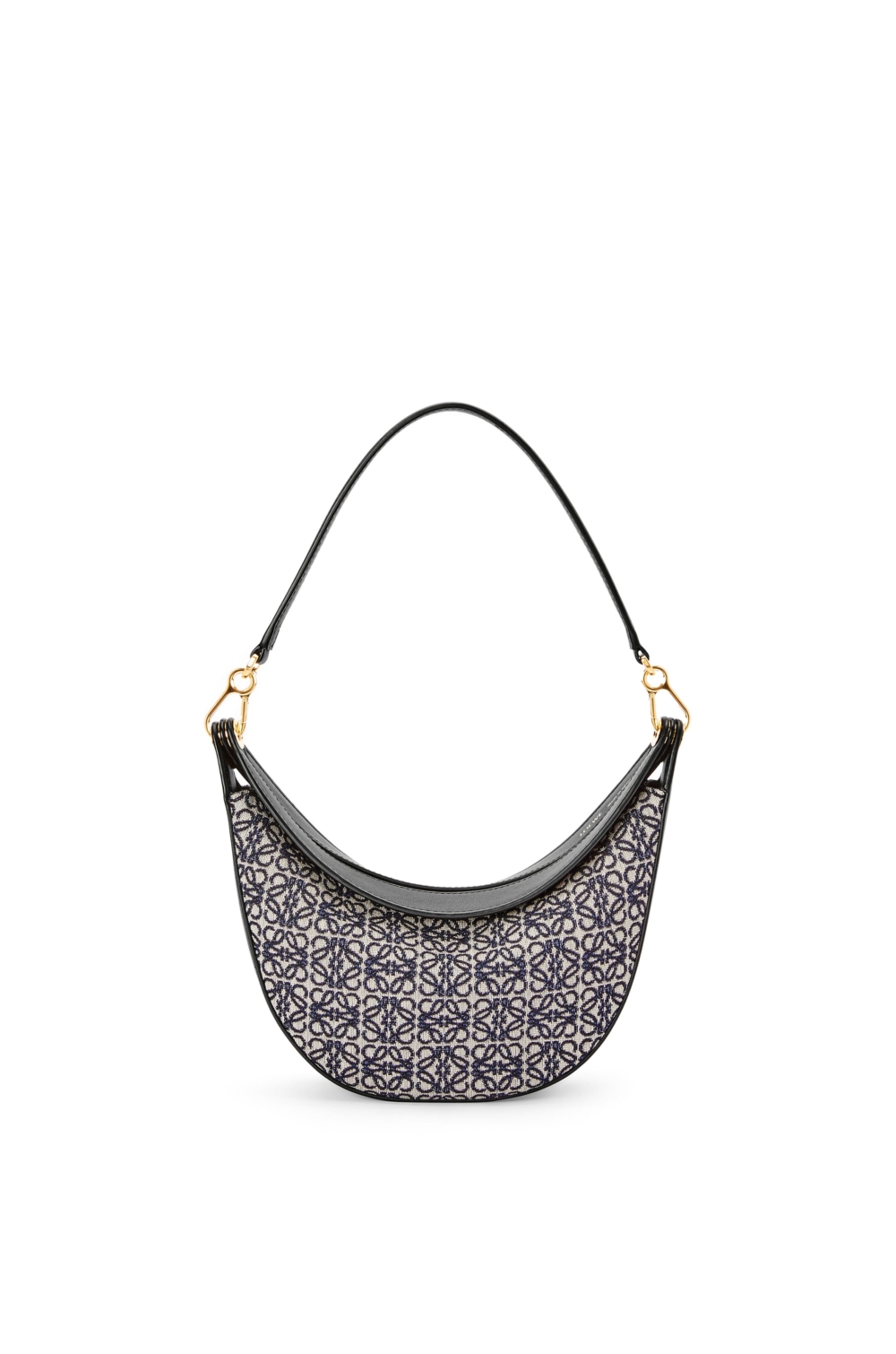 Small LOEWE Luna Bag in Anagram Jacquard and Classic Calfskin。
