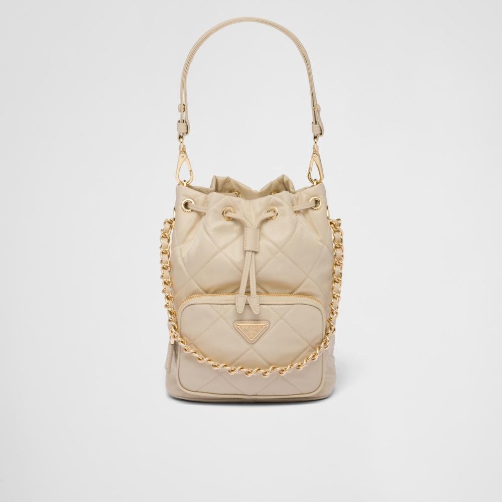 Re-nylon 再生尼龍單肩包白色