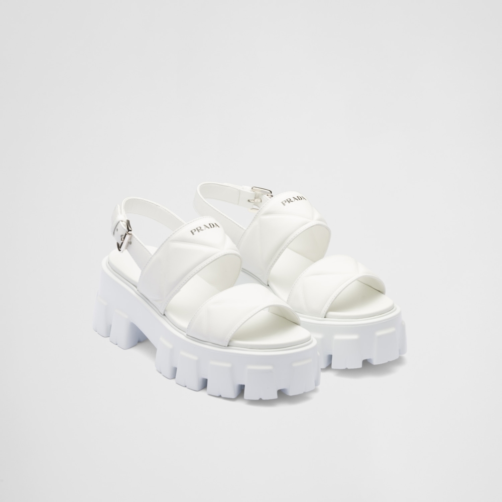 Prada Monolith皮革涼鞋