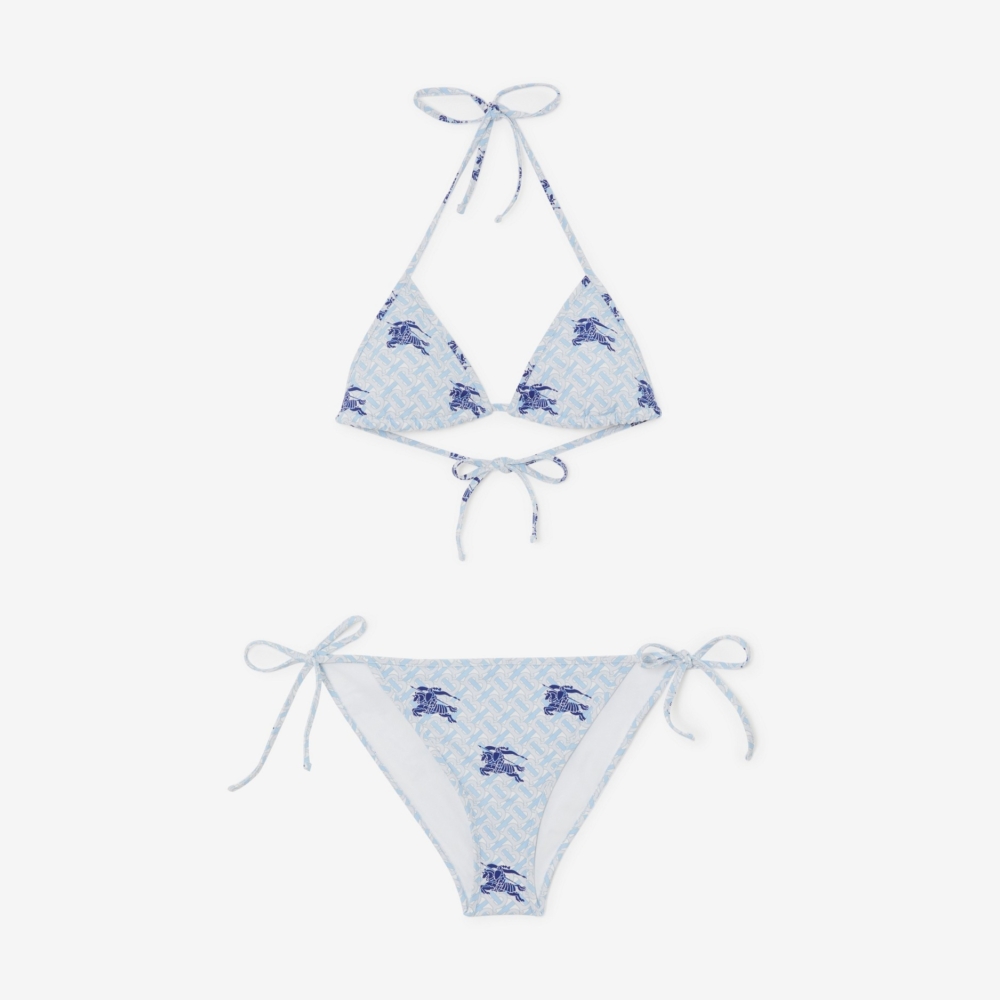 Burberry EKD 交織字母彈力尼龍三角比基尼