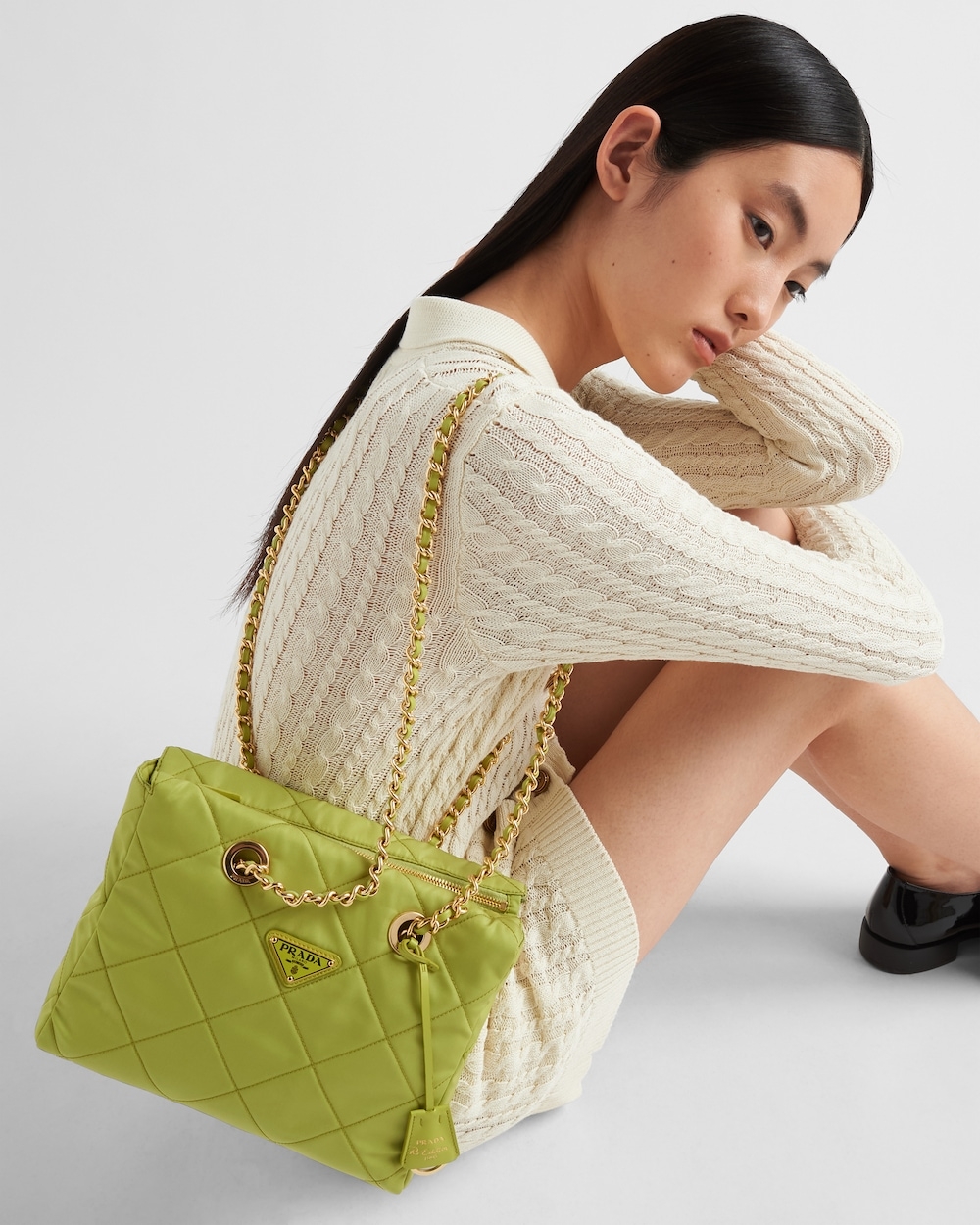 Re-Nylon 再生尼龍托特包酸橙綠