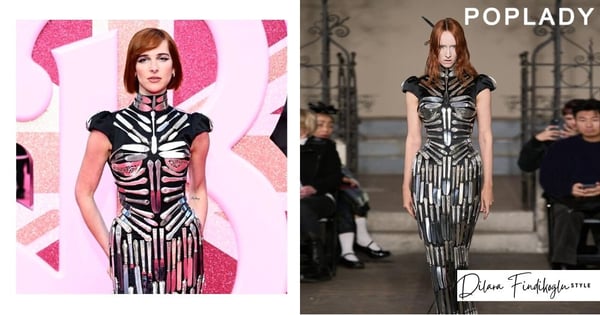 在《Barbie》首映偷偷搶走Margot Robbie的鎂光燈？Hari Nef穿上Dilara Findikoglu的代表作「刀子洋裝」