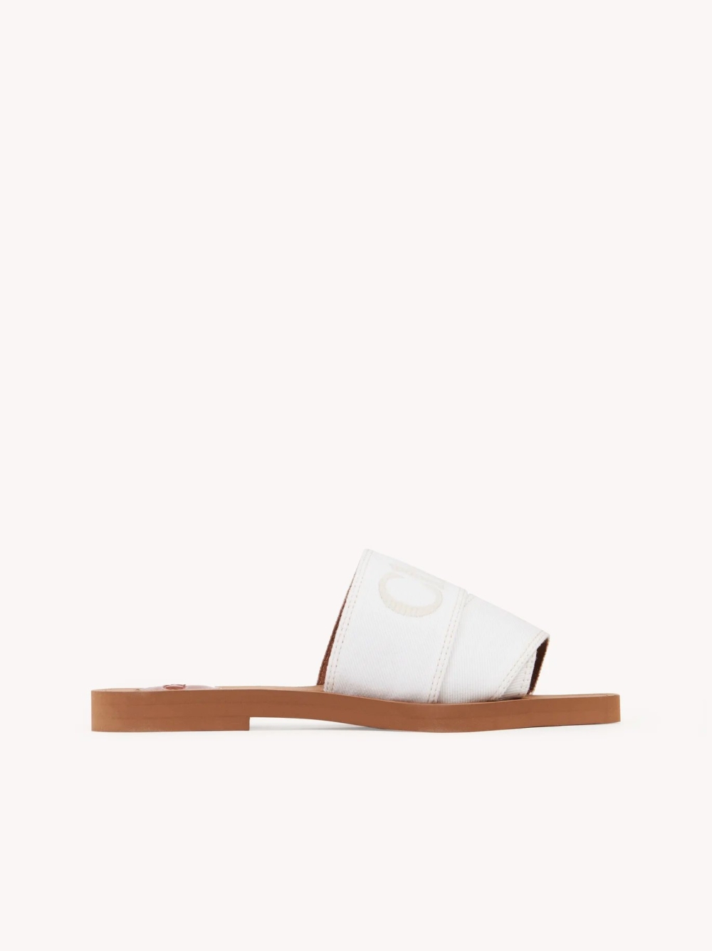 Chloé Woody Flat Mule,白色的款式。