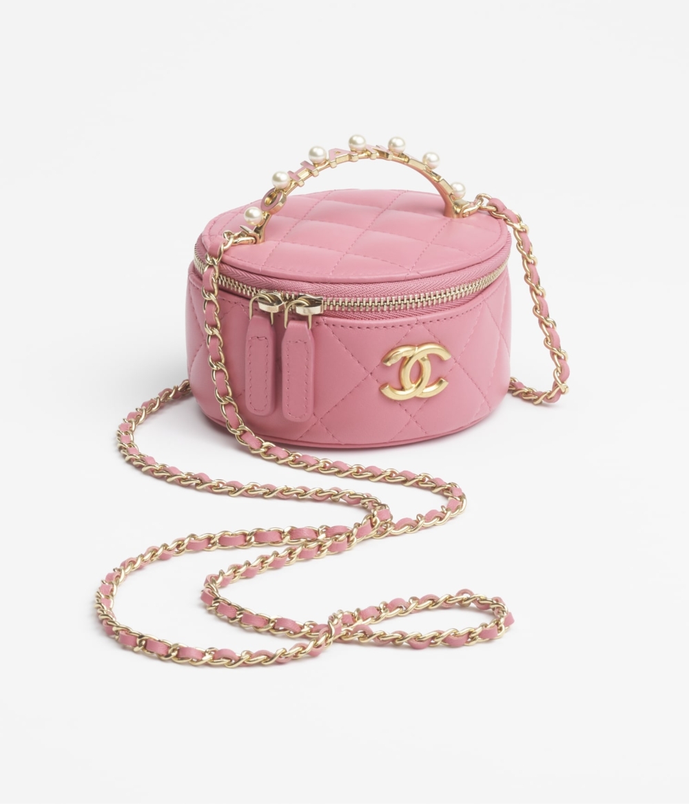 粉色珍珠鏈子小包