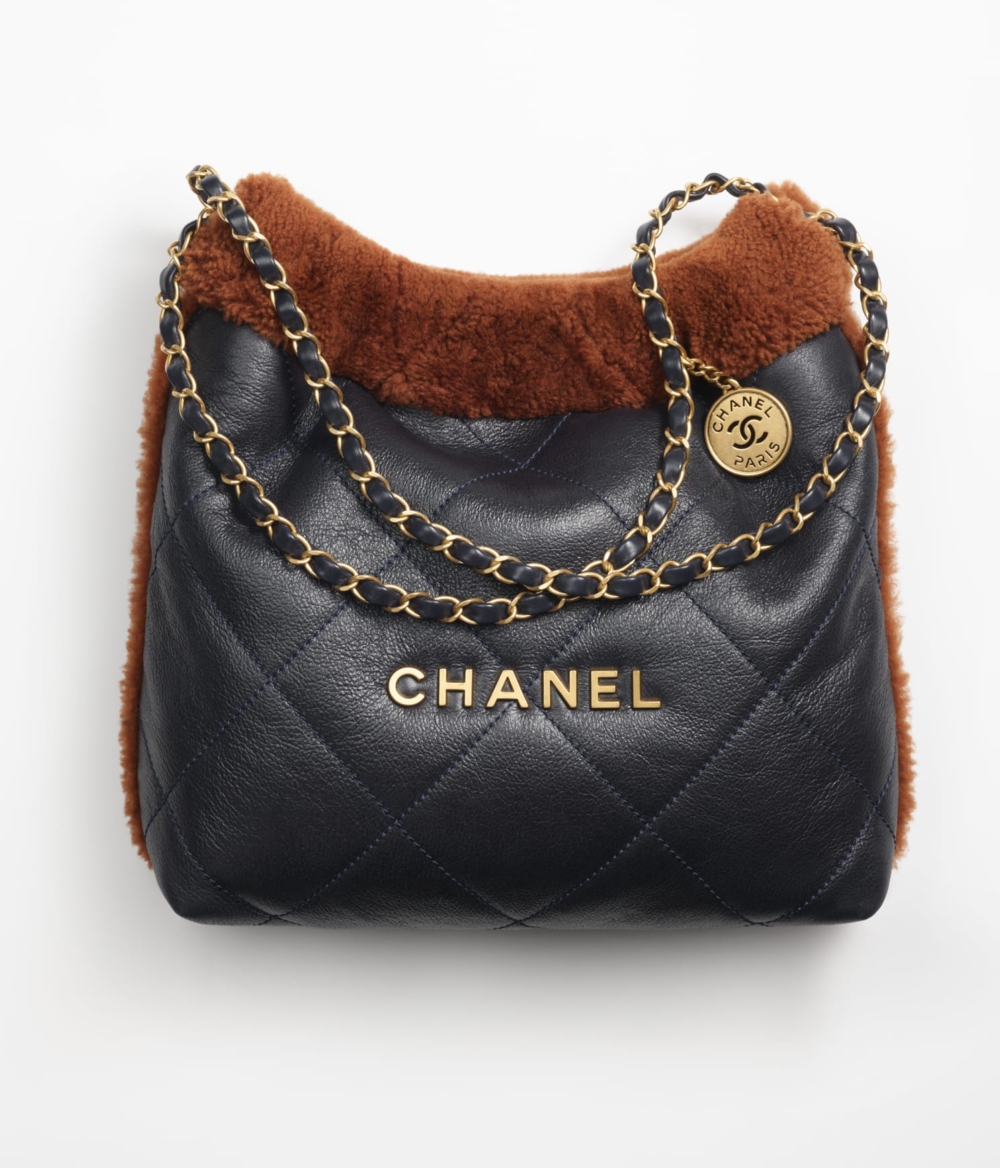 黑色做舊小羊皮搭配深棕色剪羊毛