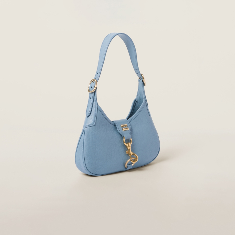 Miu Miu Madras皮革半月形手袋星空藍