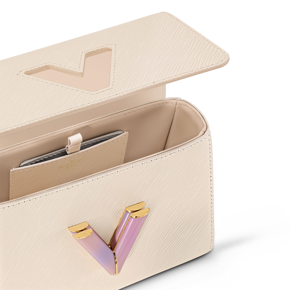 帶有斜線紋路的Quartz白色Louis Vuitton Epi紋理皮革