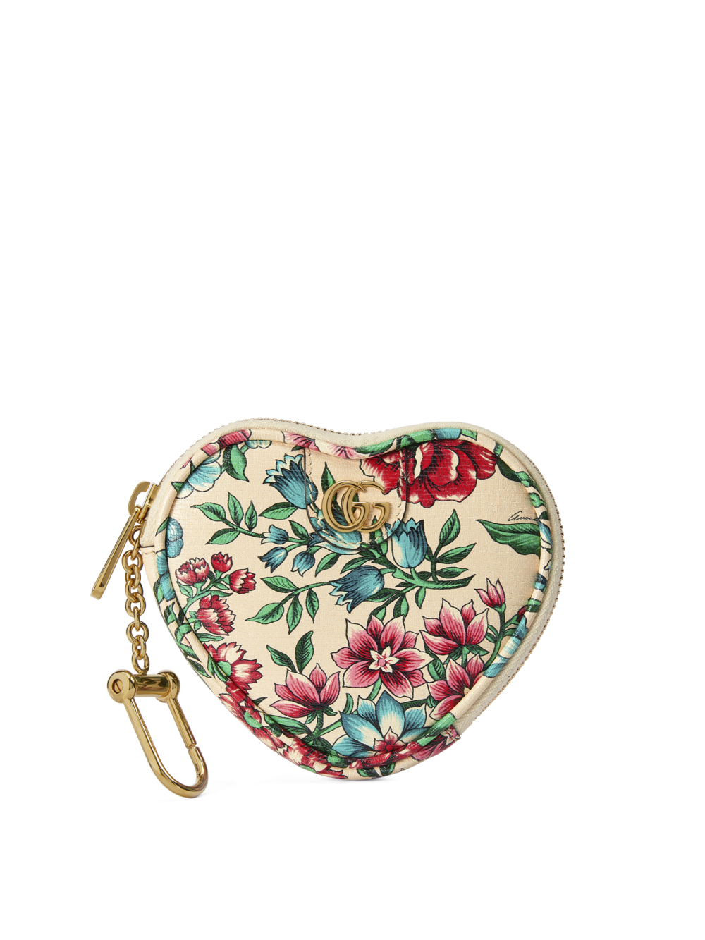 Ophidia GG Heart-Shaped Key Case。