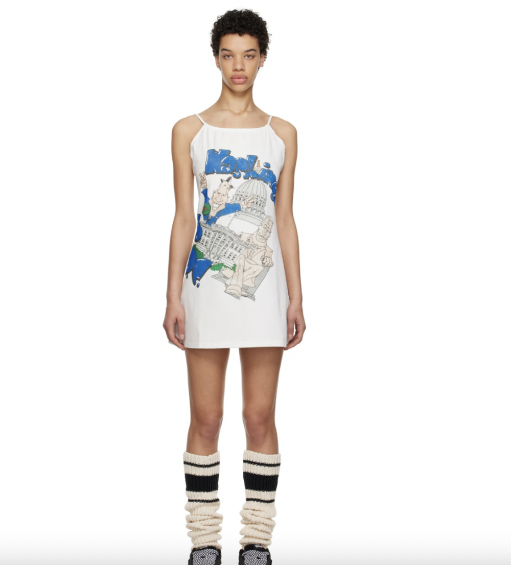 ERL White Graphic Minidress。